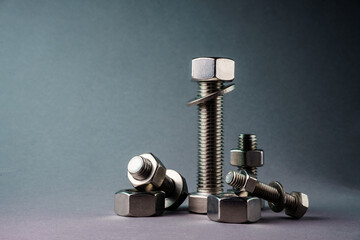 Set of screws of different types, allen, grade 5, hexagonal millimeter, eye bolts, washers, dowel, car screw, clamps