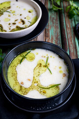 Turkish food, chickpea yogurt soup