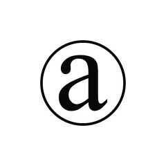 Obraz premium Small Letter A In The Circle Vector Icon