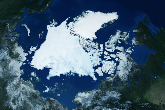 Greenland from space. Elements of this image furnished by NASA