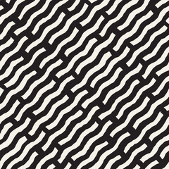 Vector seamless pattern. Repeating geometric elements. Stylish abstract monochrome background design.