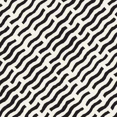 Vector seamless pattern. Repeating geometric elements. Stylish abstract monochrome background design.