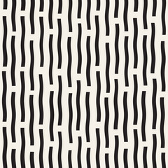 Vector seamless pattern. Repeating geometric elements. Stylish abstract monochrome background design.