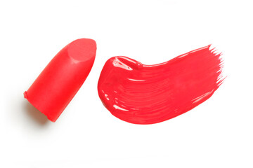 Lipstick swatch isolated on white background