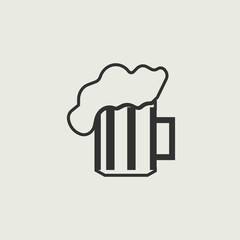 Glass of beer vector icon illustration sign