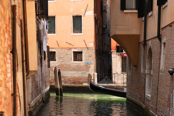 Fototapeta na wymiar Gondola in the canal, Venice, Italy