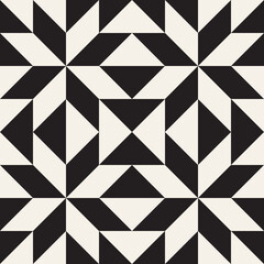 Vector seamless pattern. Repeating geometric elements. Stylish abstract monochrome background design.