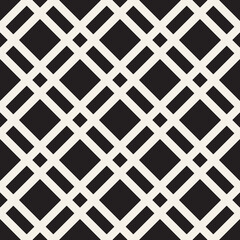 Vector seamless pattern. Repeating geometric abstract elements. Stylish monochrome background design.