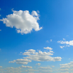 Naklejka na ściany i meble Blue sky and beautiful natural white clouds.