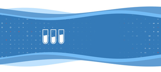 Blue wavy banner with a white water game symbol on the left. On the background there are small white shapes, some are highlighted in red. There is an empty space for text on the right side © Alexey