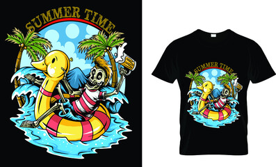 Summer time and colorful t-shirt design.
