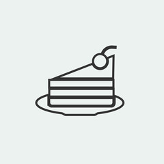 Cherry cake vector icon illustration sign