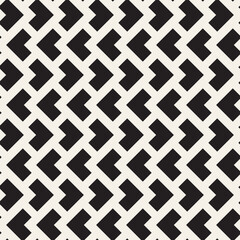 Vector seamless pattern. Repeating geometric abstract elements. Stylish monochrome background design.