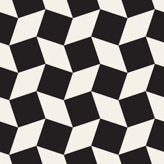 Vector seamless pattern. Repeating geometric abstract elements. Stylish monochrome background design.