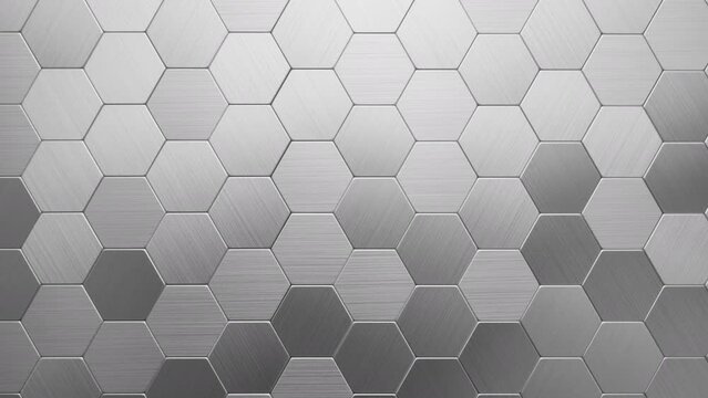 Hexagons metal surface. Surface consisting of hexagonal metal plates.