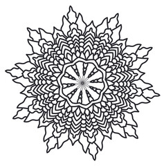 ethnic  floralcircle decor vector background for coloring page