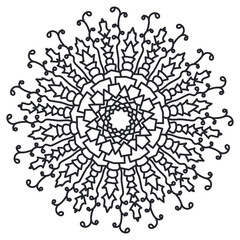 floral  decor vector background for coloring page