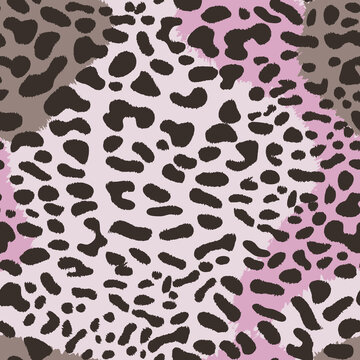 Seamless background with spots. Leopard skin.