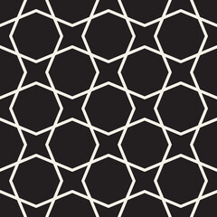 Fototapeta premium Vector seamless pattern. Repeating geometric elements. Stylish monochrome background design.