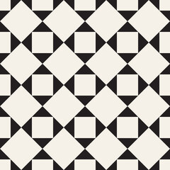 Vector seamless pattern. Repeating geometric elements. Stylish monochrome background design.