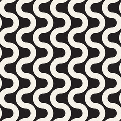 Vector seamless pattern. Repeating geometric elements. Stylish monochrome background design.