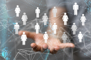 Global network. Blockchain. 3D illustration. Neural networks and artificial intelligence. Abstract