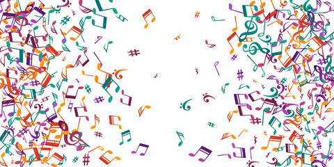 Music note symbols vector pattern. Song notation