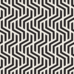 Vector seamless pattern. Repeating geometric elements. Stylish monochrome background design.
