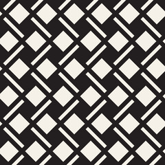 Vector seamless pattern. Repeating geometric elements. Stylish monochrome background design.