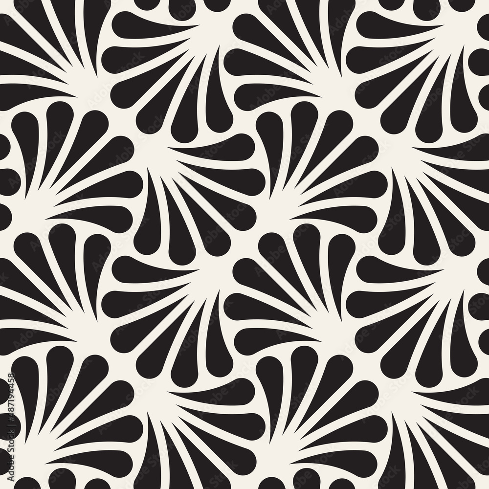 Wall mural vector seamless pattern. repeating geometric elements. stylish monochrome background design.