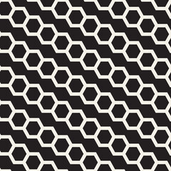 Vector seamless pattern. Repeating geometric elements. Stylish monochrome background design.