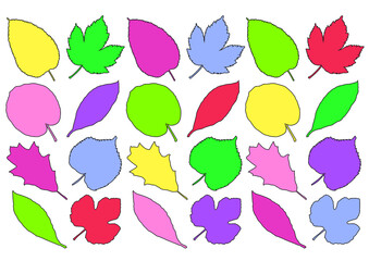 colorful leaf design pattern abstract isolated on white background illustration vector
