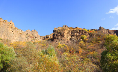 Autumn landscape near Geghard Monastery in Armenia	
