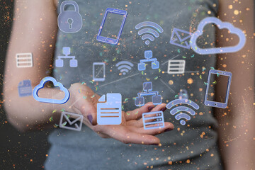 Protect Cloud Information Data Concept..