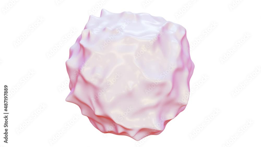 Aufkleber realistic looping 3d animation of the abstract morphing creamy milky pinky white form rendered in uh