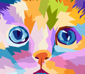 close up cat poster pop art portrait 