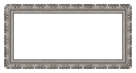 Part of old golden frame for paintings, mirrors or photo isolated on white background. Design element with clipping path