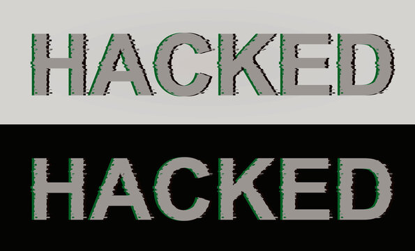 Gliched text hacked. vector illustration