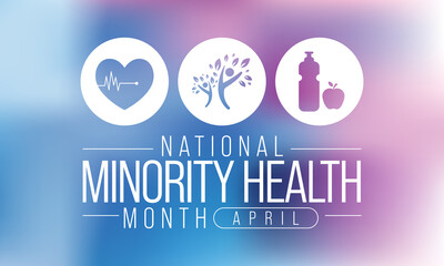 National Minority Health month is observed every year in April, Vector illustration