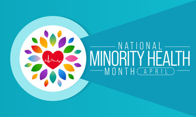 National Minority Health month is observed every year in April, Vector illustration