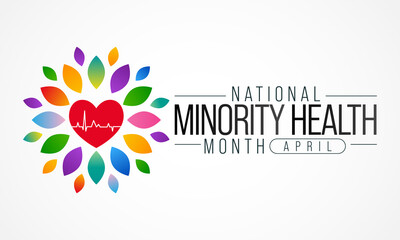 Fototapeta na wymiar National Minority Health month is observed every year in April, Vector illustration