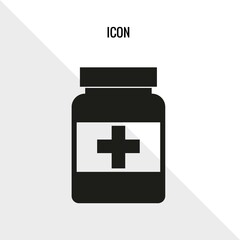 Medicine bottle vector icon illustration sign