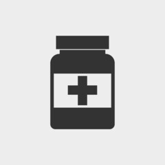 Obraz premium Medicine bottle vector icon illustration sign