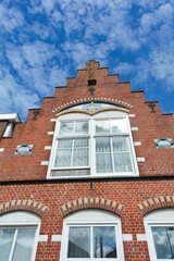Fototapeta na wymiar Typical house facade in the old town ZIERIKZEE on Zeeland, Netherlands