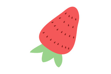 Minimalistic vector strawberry in trendy colors. Illustration with fruits and berries for menu and packaging