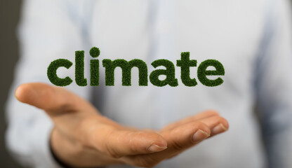 green climate change eco in hand