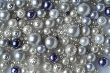 Background of various pearl beads