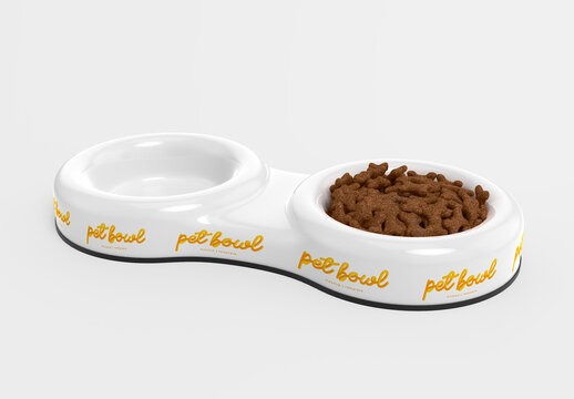 Double Dinner Petbowl Mockup