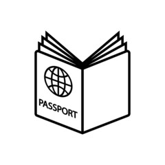 Passport line icon, vector outline logo isolated on white background