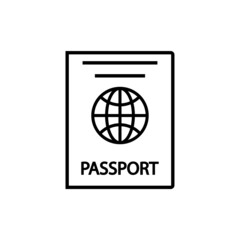 Passport line icon, vector outline logo isolated on white background